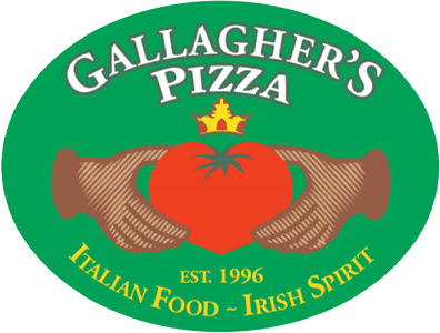 Gallagher's Pizza Italian Food Irish Spirit Fox Valley Restaurant logo green